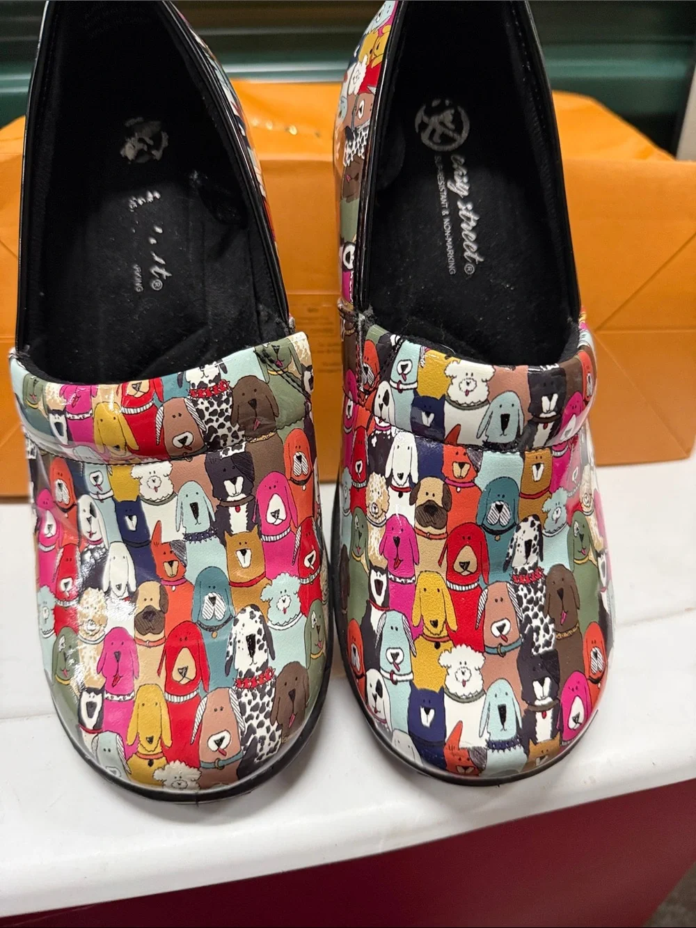 Colorful Dog Print Kids Slip-On Shoes